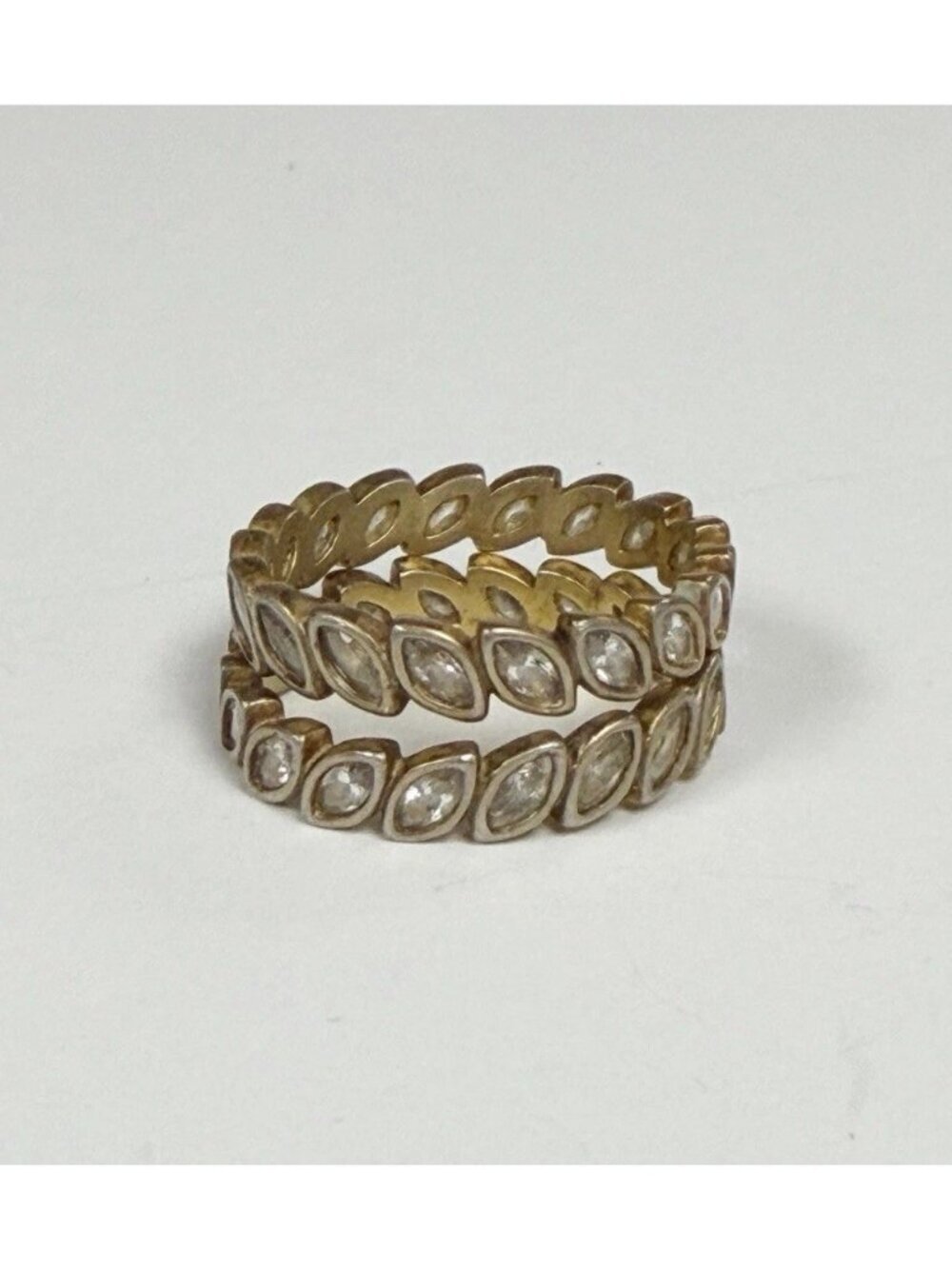 Set Of 2 925 Sterling Silver Infinity Ring Zirconia Size 7.5